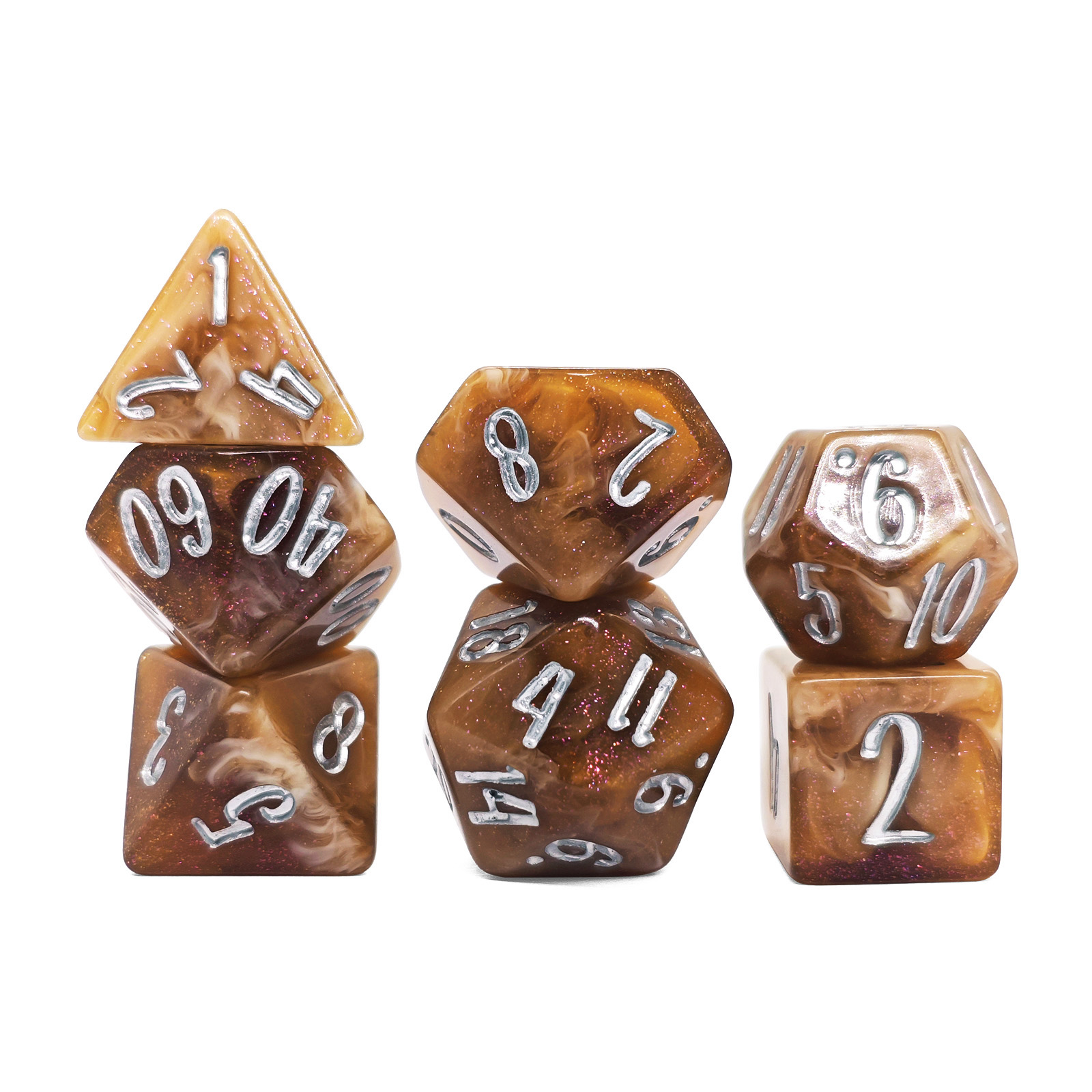 Conjunto de 7 dados poliédrico - Resin Glitter Pack avaliação e preço