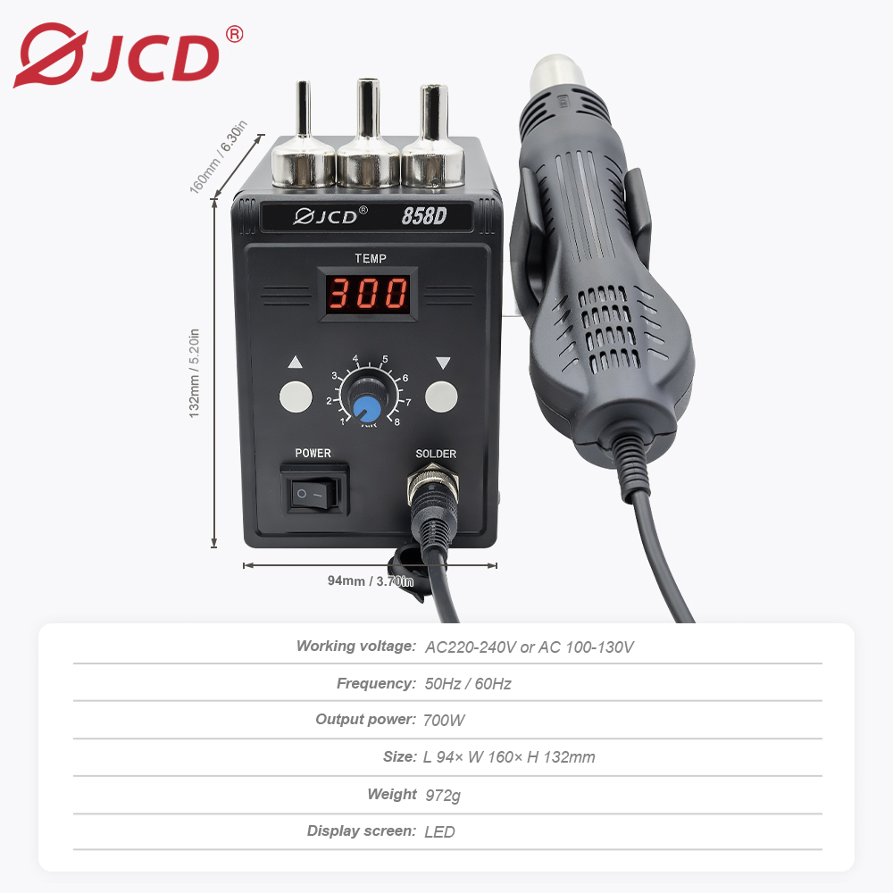 Jcd pistola de ar quente 858d  - Heat Gun Small avaliação e preço